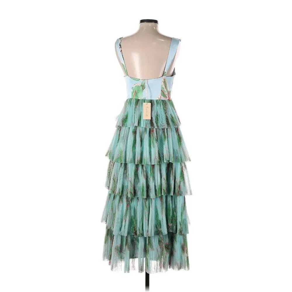 Anthropologie Hutch Mariah Tiered Tulle Sweetheart Column Gown 2 NWT $260 - Picture 7 of 12